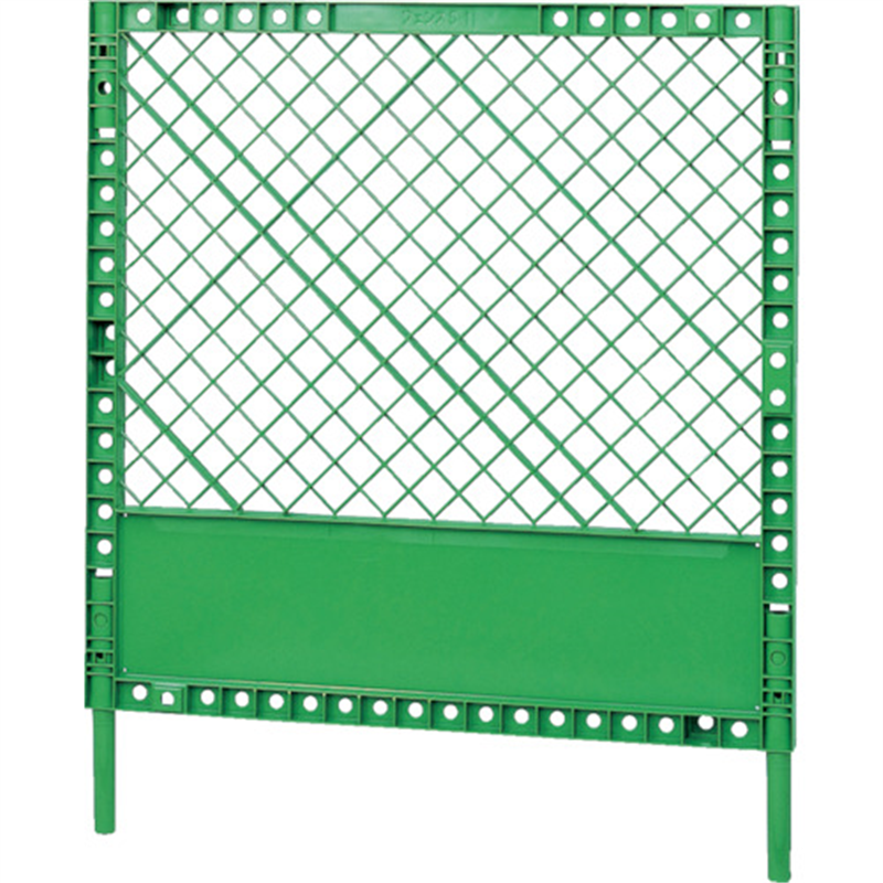 サンコー 工事用フェンス プラスチックフェンスS-1(脚付きセット) 805972 グリーン 緑 1台(ご注文単位1台)【直送品】