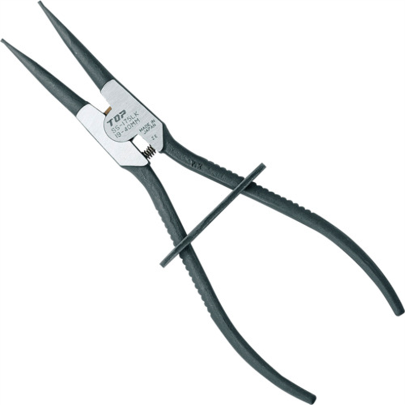 TOP ロック式スナップリングプライヤ軸用 ロック式スナップリングプライヤ 軸用直爪 175mm 使用範囲19~40mm 1丁(ご注文単位1丁)【直送品】