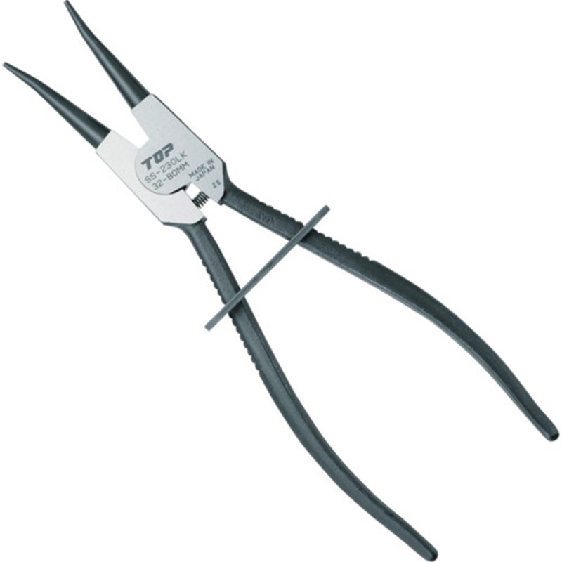 TOP ロック式スナップリングプライヤ軸用 ロック式スナップリングプライヤ 軸用直爪 230mm 使用範囲32~80mm 1丁(ご注文単位1丁)【直送品】