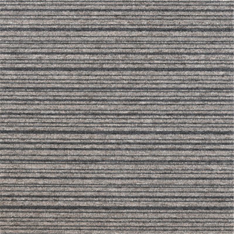 大島屋 日本製タイルカーペット ストライプブラウン 50×50cm 1枚(ご注文単位1枚)【直送品】