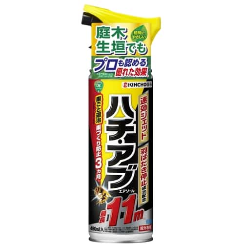 トラスコ中山 KINCHO園芸 不快害虫殺虫剤 ハチ･アブエアゾール 480ml 1個（ご注文単位1個）【直送品】