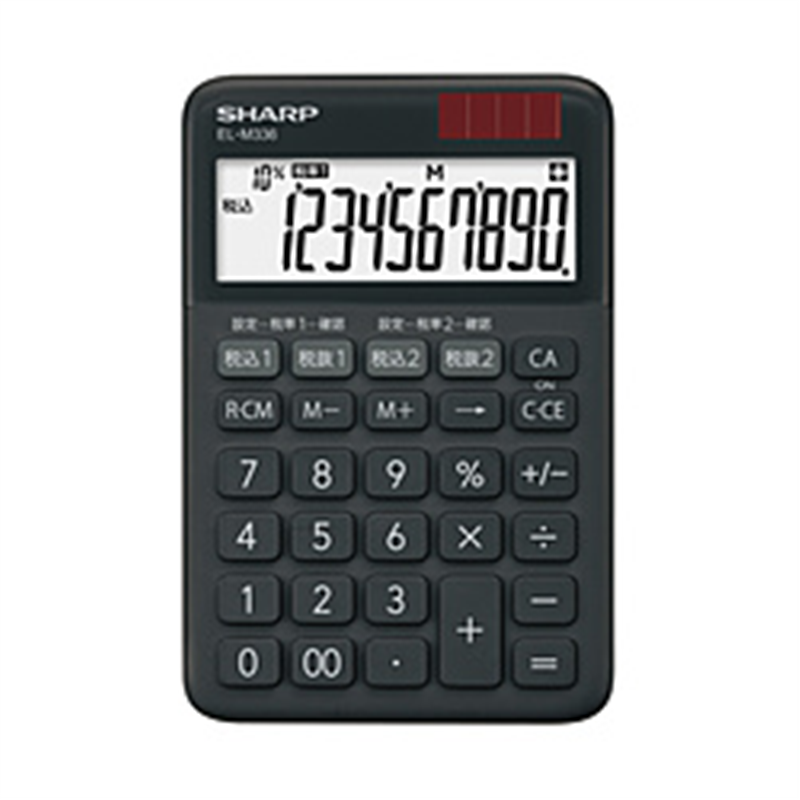 シャープ ミニナイスサイズ電卓  ブラック系 EL-M336-BX ［10桁 /W税率対応］ ELM336BX 1個（ご注文単位1個）【直送品】