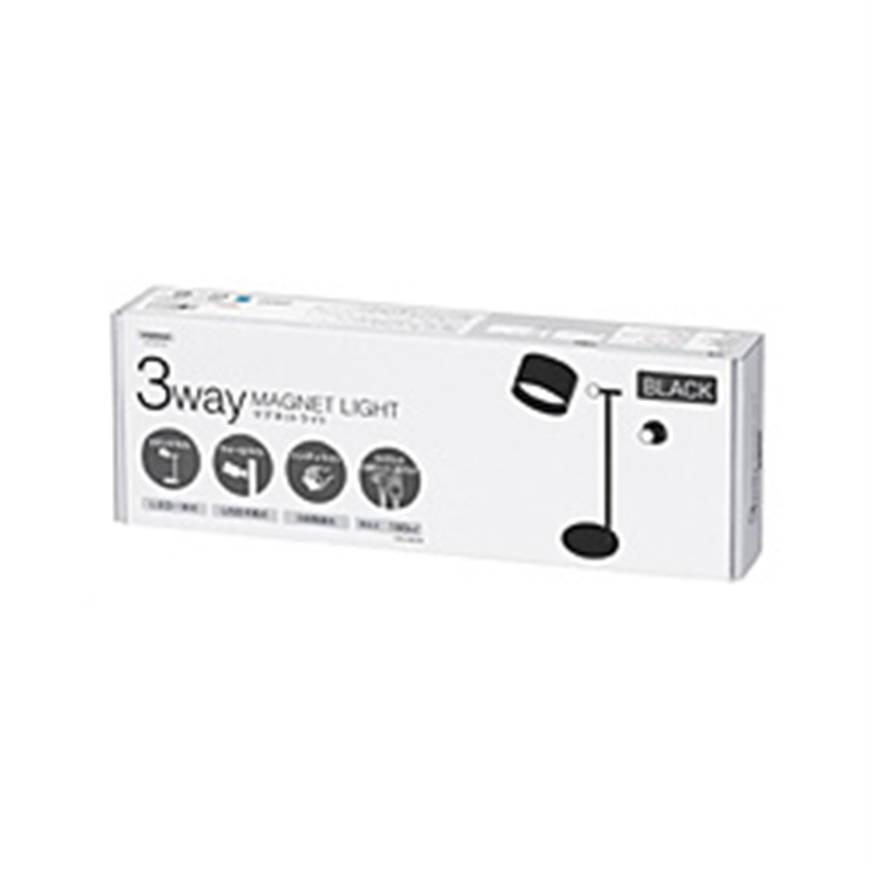 ヤザワ 3wayマグネットライト （丸タイプ）　ブラック　SDL05W01BK　LED白色  ［LED /白色］ SDL05W01BK 1個（ご注文単位1個）【直送品】