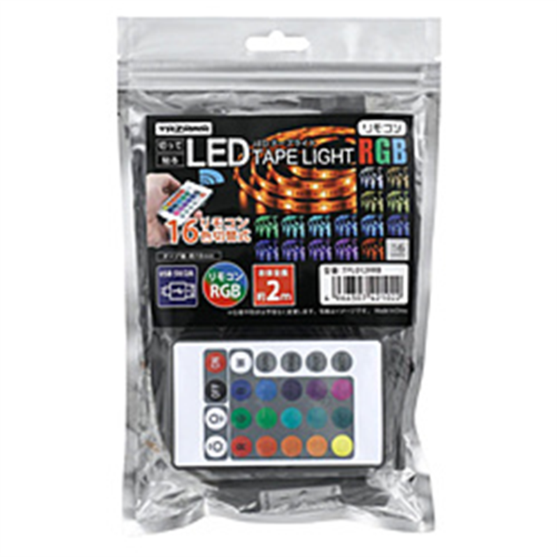 ヤザワ テープライト レインボー リモコン付き 2m LED TPL012RRB TPL012RRB 1個(ご注文単位1個)【直送品】