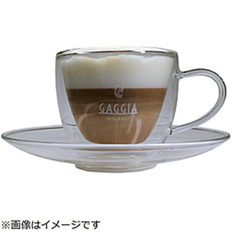 gaggia　ガジア Gaggia特製ガラス製コーヒー / カプチーノカップ&ソーサー Gaggia（ガジア）  CAPP2 1個（ご注文単位1個）【直送品】