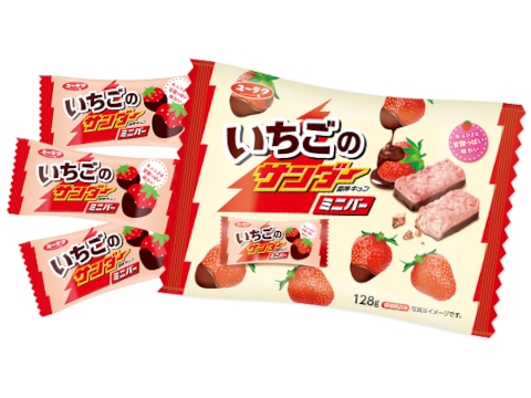 有楽製菓いちごのサンダーミニバー128g※軽(ご注文単位12個)【直送品】
