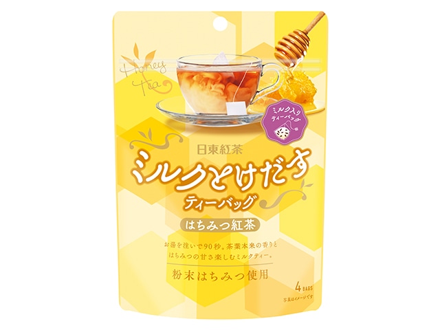 日東紅茶ミルクとけだすはちみつ紅茶ティーバッグ4袋 ※軽(ご注文単位6個)【直送品】