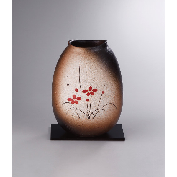 シャディ 信楽焼　手描き華絵　花瓶 1個(ご注文単位1個)  【直送品】