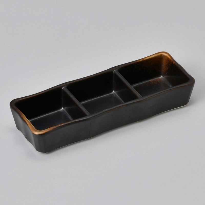 金正陶器 やきしめ三品皿 (小) 1個(ご注文単位1個)【直送品】