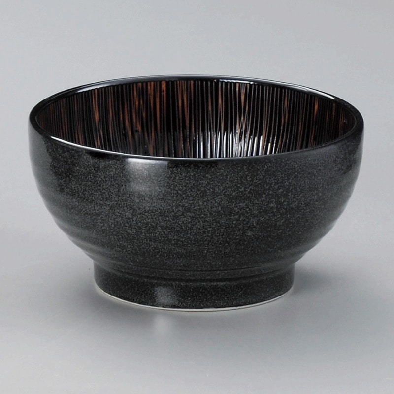 金正陶器 漆黒乱十草5.5釜上丼 1個(ご注文単位1個)【直送品】
