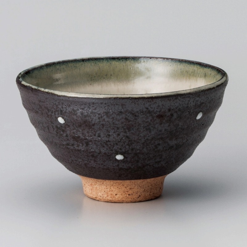 金正陶器 黒伊賀ドット茶碗 1個(ご注文単位1個)【直送品】