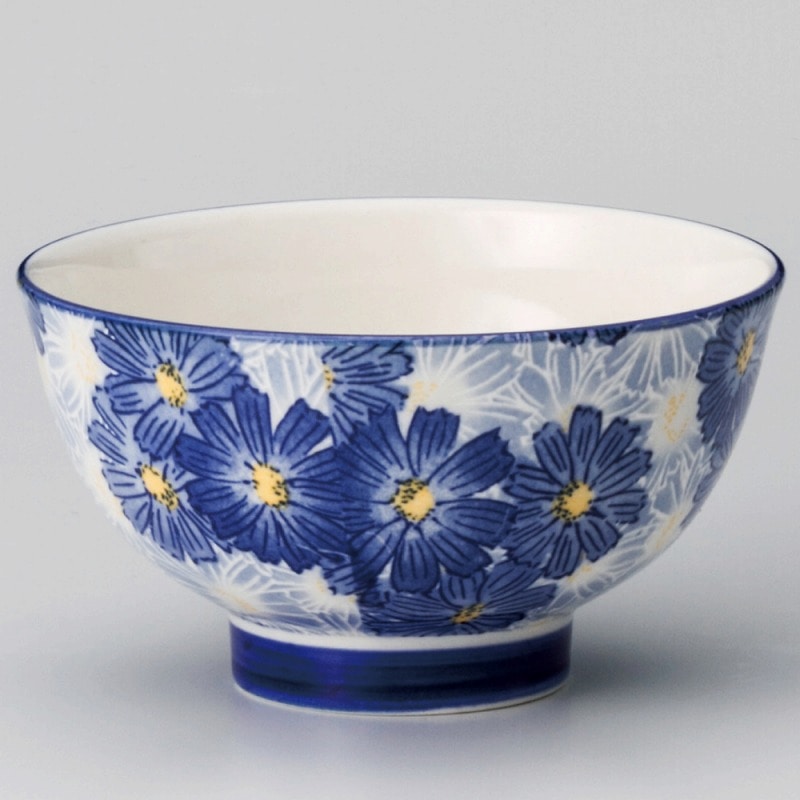 金正陶器 華々ブルー高台茶碗 1個(ご注文単位1個)【直送品】