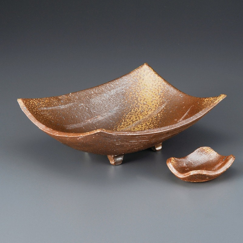 金正陶器 手造り備前風角尺一盛鉢 1個(ご注文単位1個)【直送品】