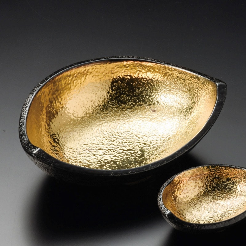 金正陶器 黒ちらし内金塗5.5半月形丼 1個(ご注文単位1個)【直送品】