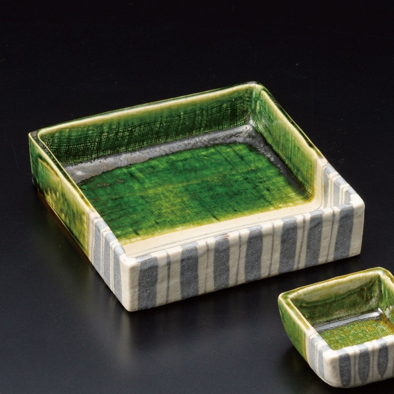 金正陶器 織部十草角形小鉢(大) 1個(ご注文単位1個)【直送品】