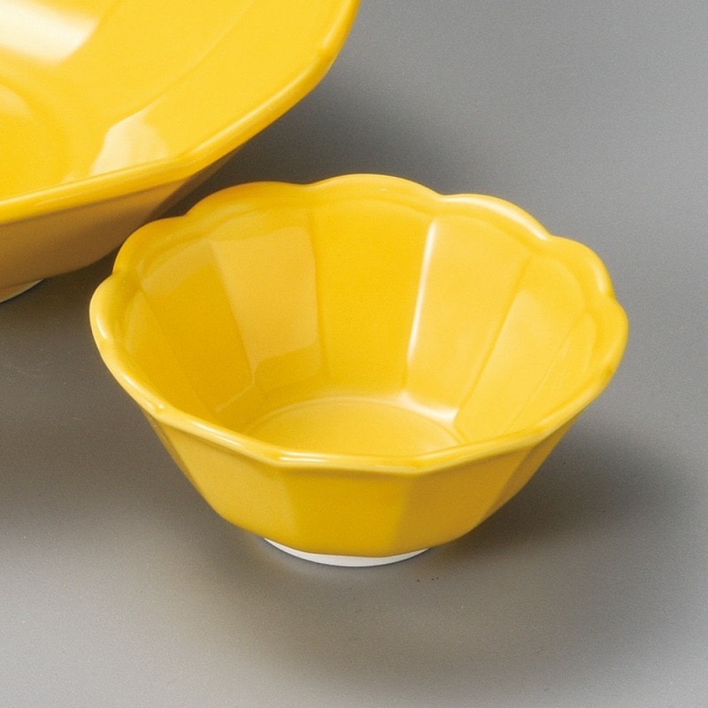 金正陶器 黄釉輪花千代口 1個(ご注文単位1個)【直送品】