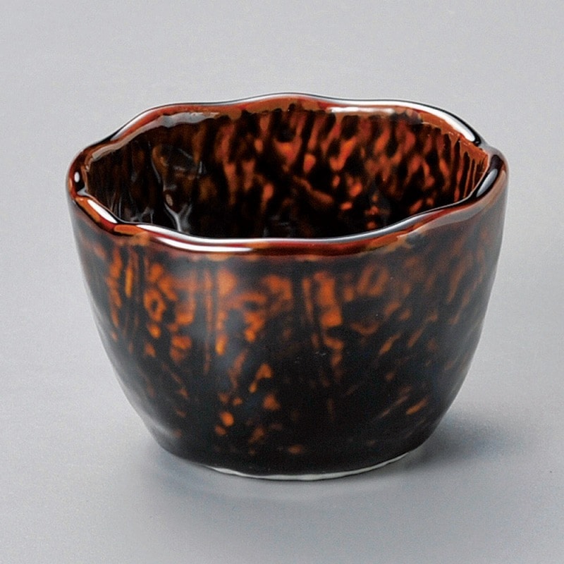 金正陶器 あめカラメル木の葉型3.0小鉢 1個(ご注文単位1個)【直送品】