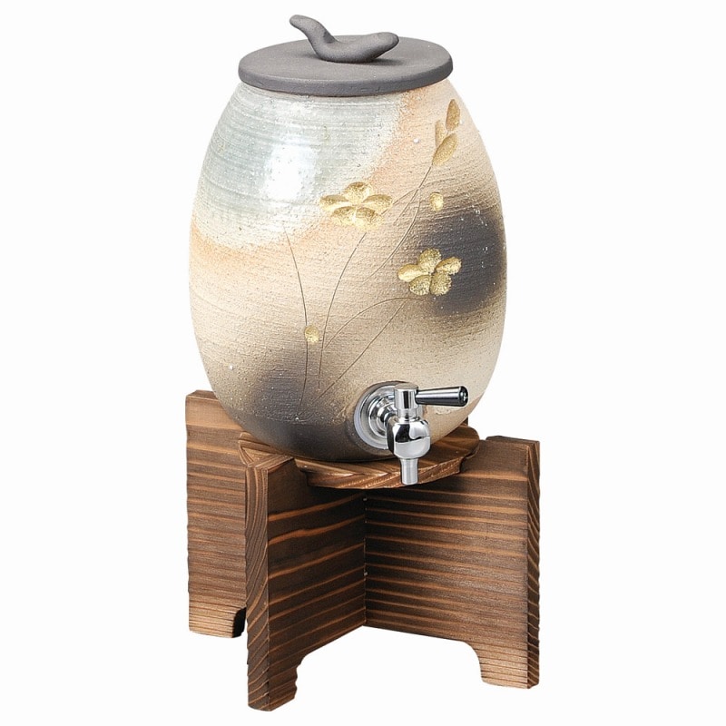 金正陶器 金彩花彫ｻｰﾊﾞｰ焼杉台付 1個（ご注文単位1個）【直送品】