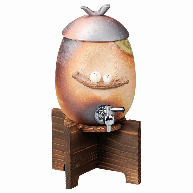 金正陶器 ﾍﾟｱふくろうｻｰﾊﾞｰ(焼杉台付) 1個（ご注文単位1個）【直送品】