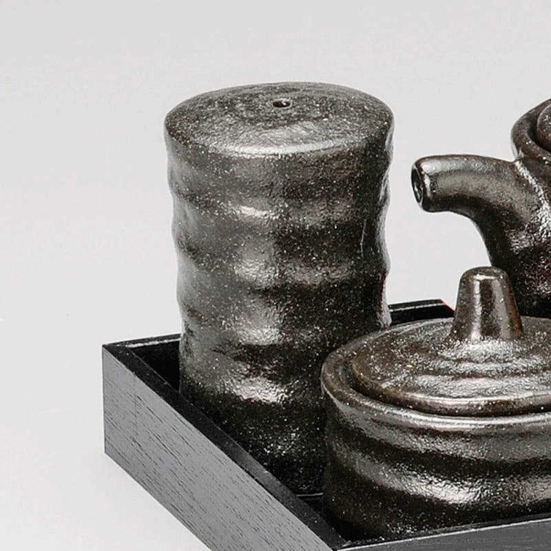 金正陶器 瀬戸黒つづみ形振掛 1個(ご注文単位1個)【直送品】