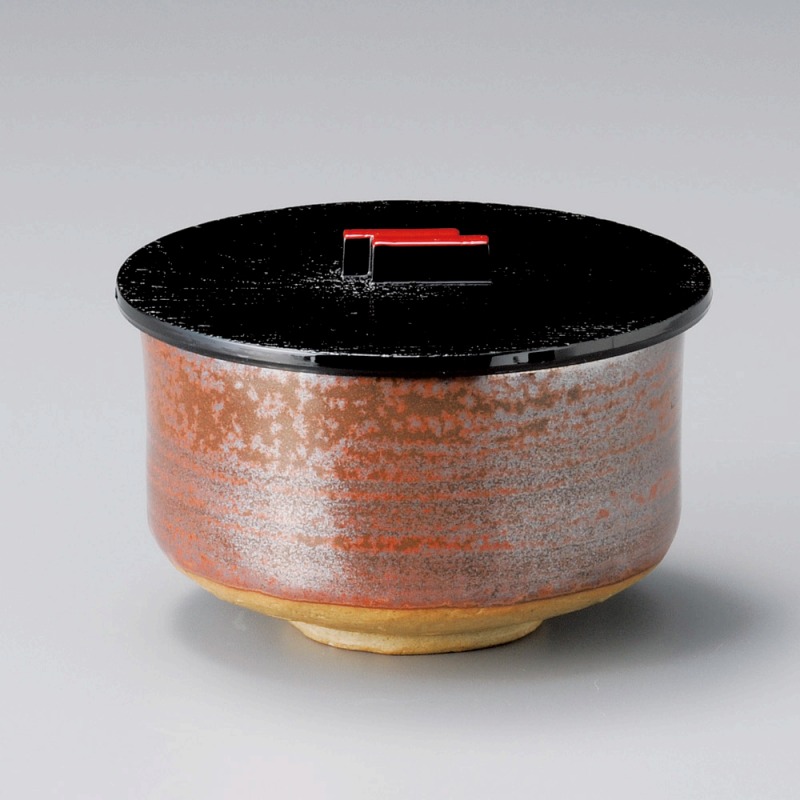 金正陶器 鉄砂飯器(プラスチック蓋付) 1個(ご注文単位1個)【直送品】
