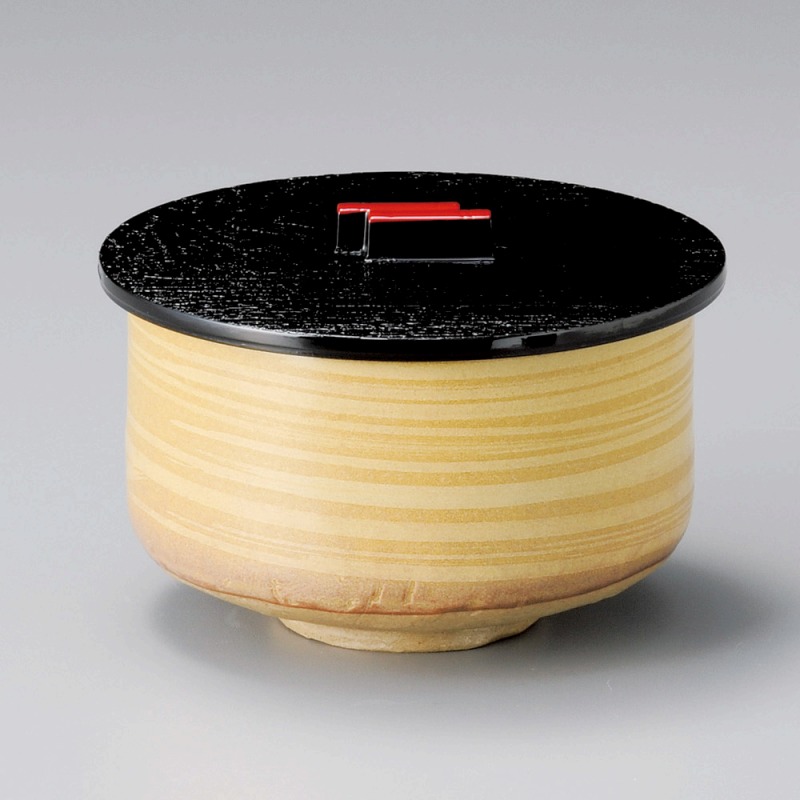 金正陶器 黄瀬戸飯器(プラスチック蓋付) 1個(ご注文単位1個)【直送品】