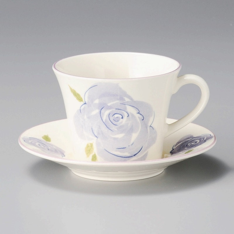 金正陶器 ブルーローズコーヒー受皿(軽量) 1個 ※ソーサー単品のみ(ご注文単位1個)【直送品】