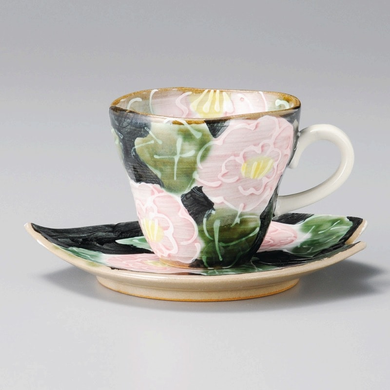 金正陶器 赤いﾎﾞﾀﾝｺｰﾋｰ碗 1個 ※カップ単品のみ（ご注文単位1個）【直送品】