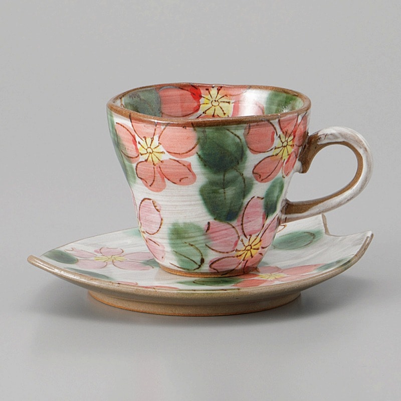 金正陶器 赤桜ｺｰﾋｰ碗 1個 ※カップ単品のみ（ご注文単位1個）【直送品】