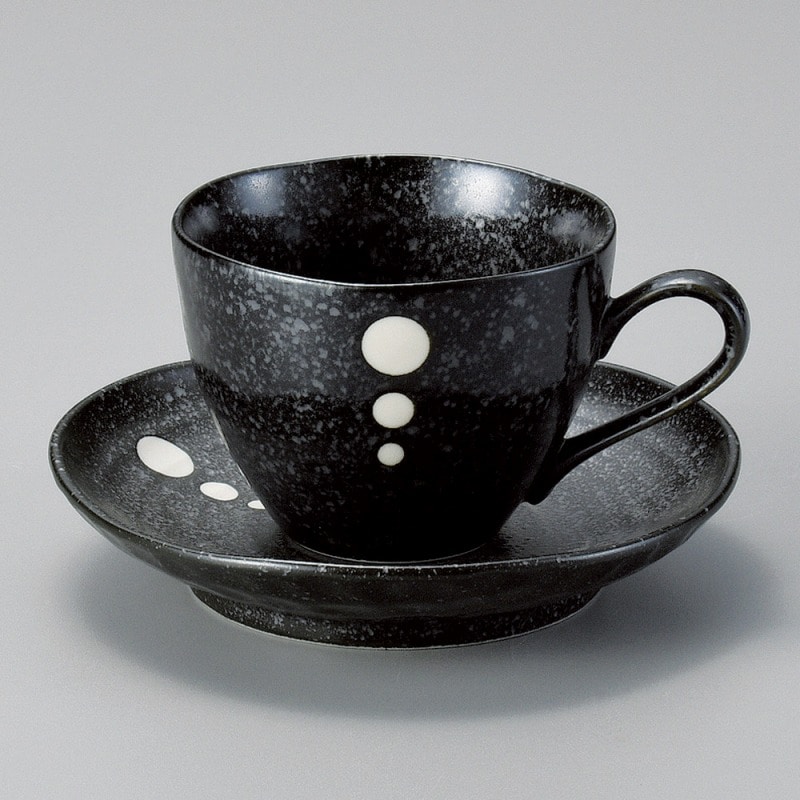 金正陶器 ﾄﾞｯﾄ黒ｺｰﾋｰ碗丈 1個 ※カップ単品のみ（ご注文単位1個）【直送品】