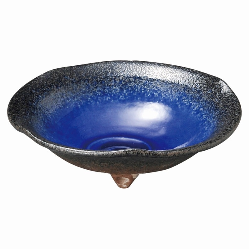 金正陶器 強化 伊賀るり釉 5.0三つ足平鉢 1個(ご注文単位1個)【直送品】
