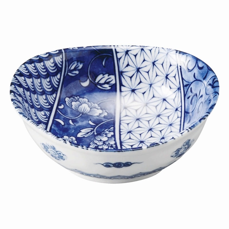 金正陶器 青花(せいか) 牡丹祥瑞 楕円3.8鉢 1個(ご注文単位1個)【直送品】