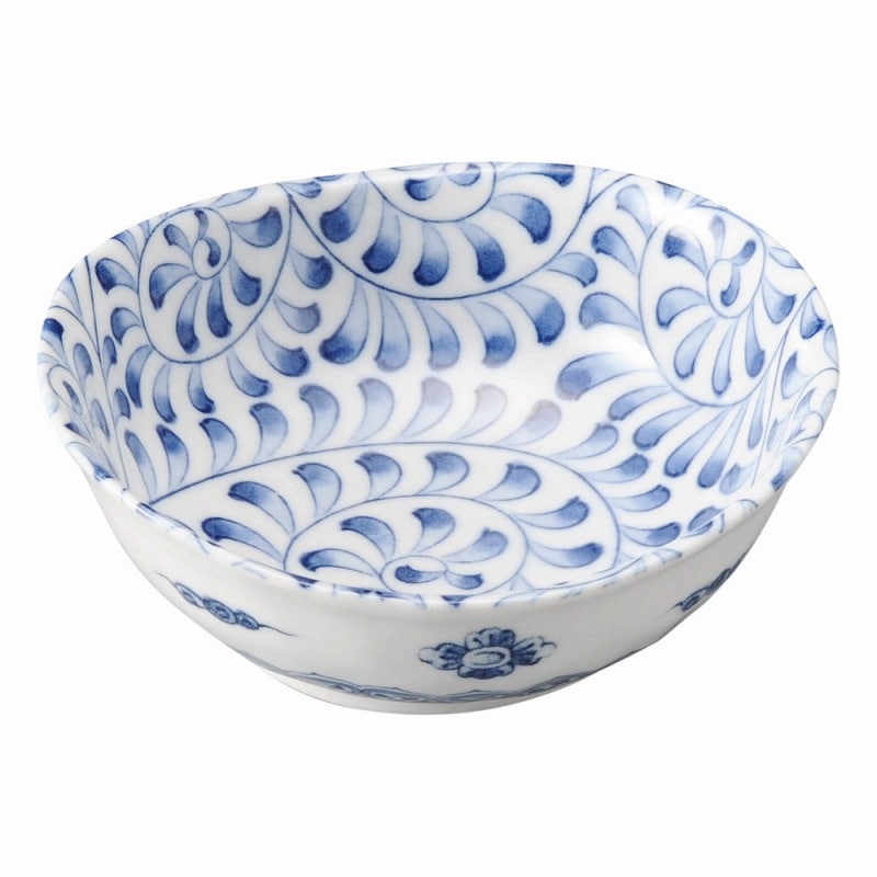 金正陶器 青花(せいか) 唐草 楕円3.8鉢 1個(ご注文単位1個)【直送品】