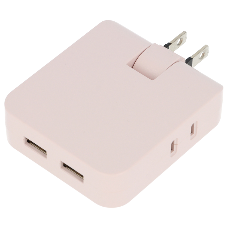 アーテック USBポート付 コンセントタップ ピンク 1個(ご注文単位1個)【直送品】