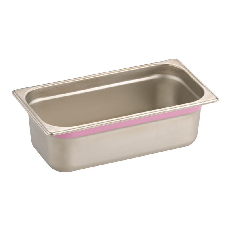 DO-EN18-8カラーラインGNパン 1/3 100mm ピンク 1袋(ご注文単位1袋)【直送品】