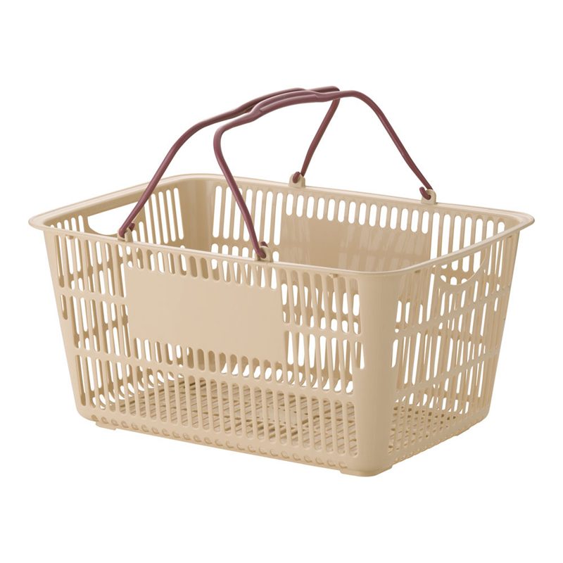 ショッピングバスケット U-33 ベージュ/エンジ 1個(ご注文単位1個)【直送品】