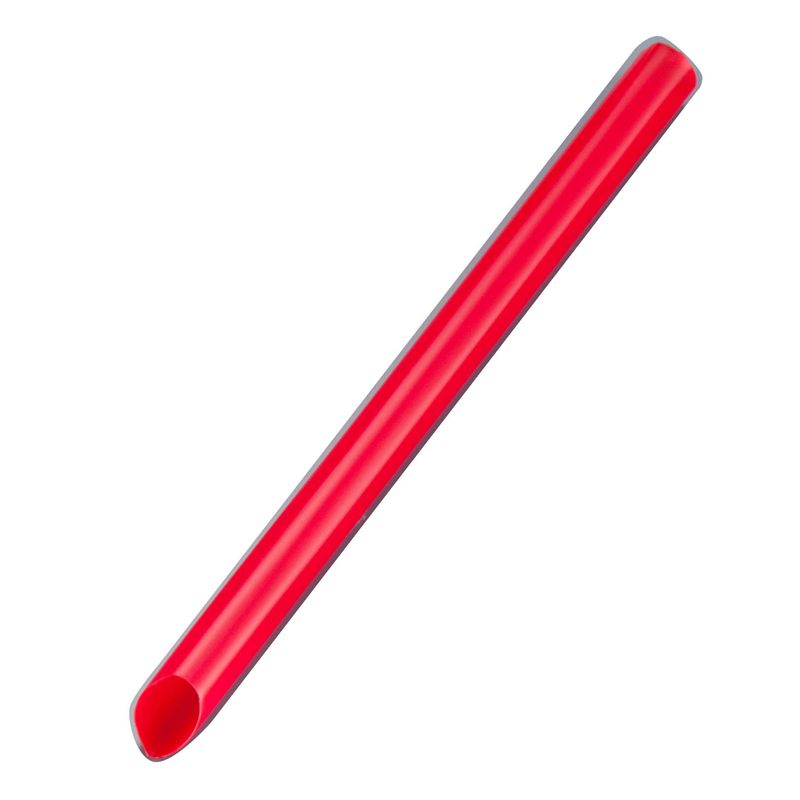タピオカストロー　片先ストレート裸 （130本箱入）№645　赤 1箱（ご注文単位1箱）【直送品】