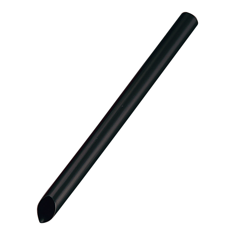 タピオカストロー　片先ストレート裸 （130本箱入）№646　黒 1箱（ご注文単位1箱）【直送品】