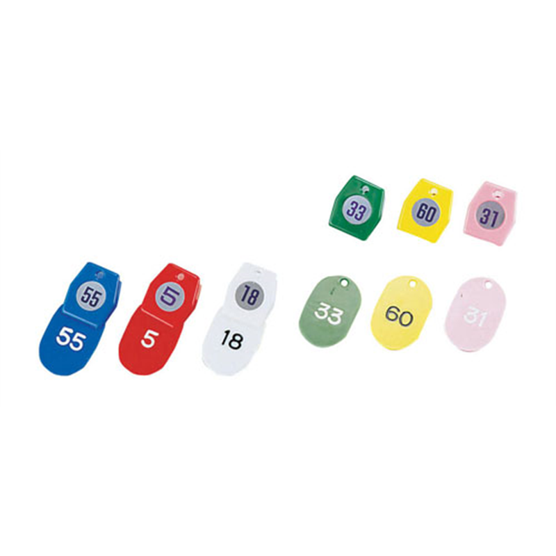 シンビ　クローク札№01（50個セット） 1～50　　　　レッド 1袋（ご注文単位1袋）【直送品】