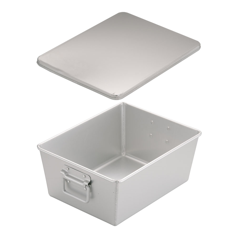 アルマイト 溶接給食用パン箱(蓋付) 260-B 20個入 1個(ご注文単位1個)【直送品】