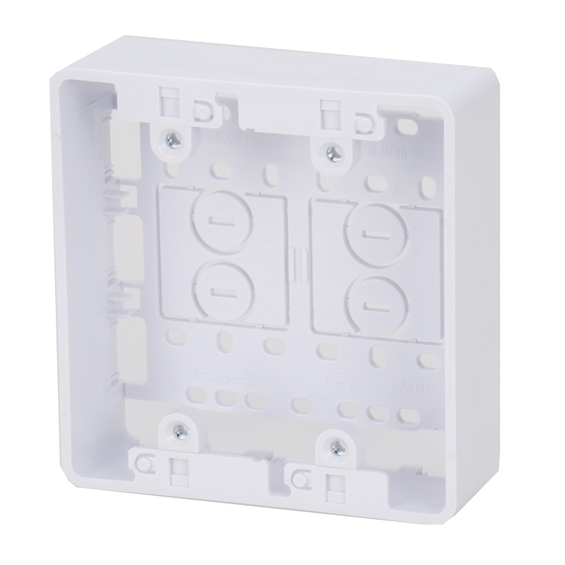 オーム電機 DZ-FCB2W 00-4281 モールボックス 露出ボックス モール用 スイッチボックス 2口 白 DZ-FCB2W(ご注文単位1袋)【直送品】