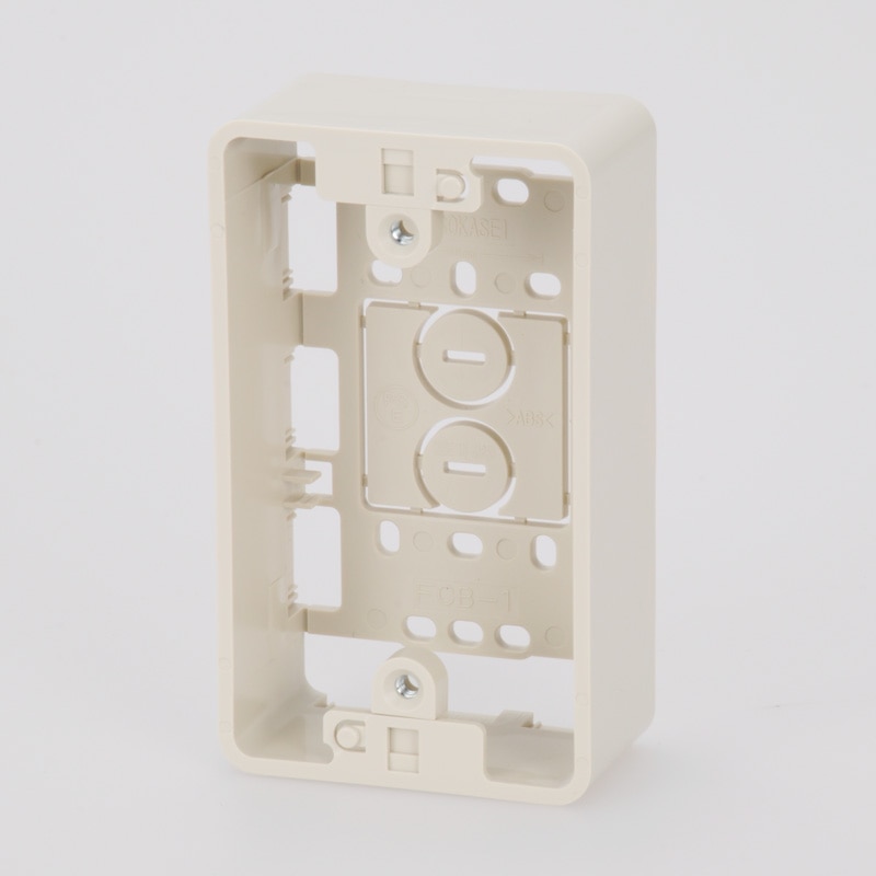オーム電機 DZ-FCB1M 00-4282 モールボックス 露出ボックス モール用 スイッチボックス 1口 ミルキー DZ-FCB1M(ご注文単位1袋)【直送品】