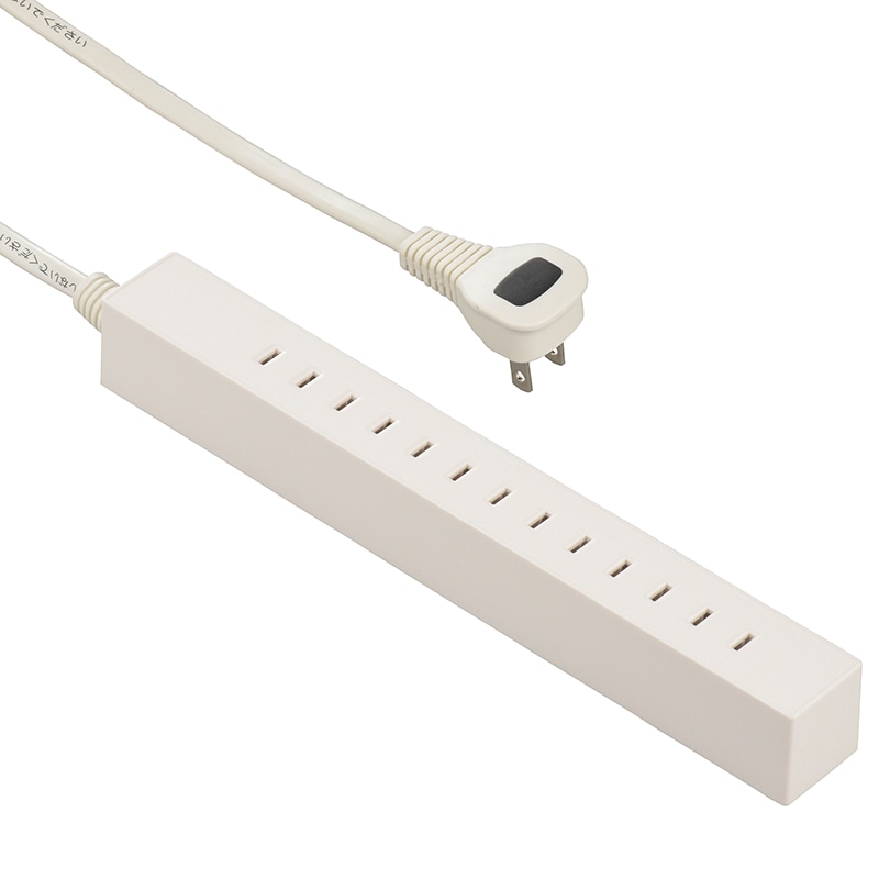 オーム電機 HS-T6515L-W 00-5055 差し込み自由なスリムタップ 6.5個口 1.5m(ご注文単位1袋)【直送品】