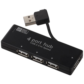 オーム電機 PC-SH4PS1-K 01-3502 4ポートハブ 収納式 ブラック(ご注文単位1袋)【直送品】