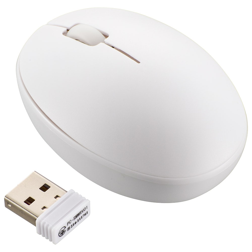 オーム電機 PC-SMW01BS3SR-W 01-3981 静音ワイヤレスマウス BlueLED Sサイズ 抗菌 ホワイト(ご注文単位1袋)【直送品】