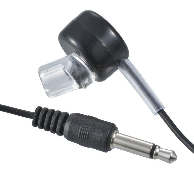 オーム電機 EAR-B351-K 03-3165 片耳モノラルイヤホン φ3.5 ストレート型 ラジオ用 1m 黒(ご注文単位1袋)【直送品】