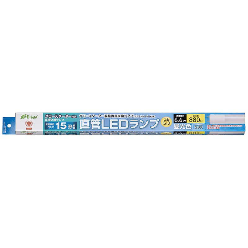 オーム電機 LDF15SS・D/6/8 06-0914 直管LEDランプ 15形相当 G13 昼光色 グロースタータ器具専用 片側給電仕様(ご注文単位1袋)【直送品】