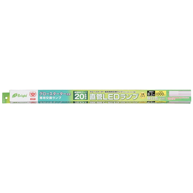 オーム電機 LDF20SS・N/8/10 06-0915 直管LEDランプ 20形相当 G13 昼白色 グロースタータ器具専用 片側給電仕様(ご注文単位1袋)【直送品】