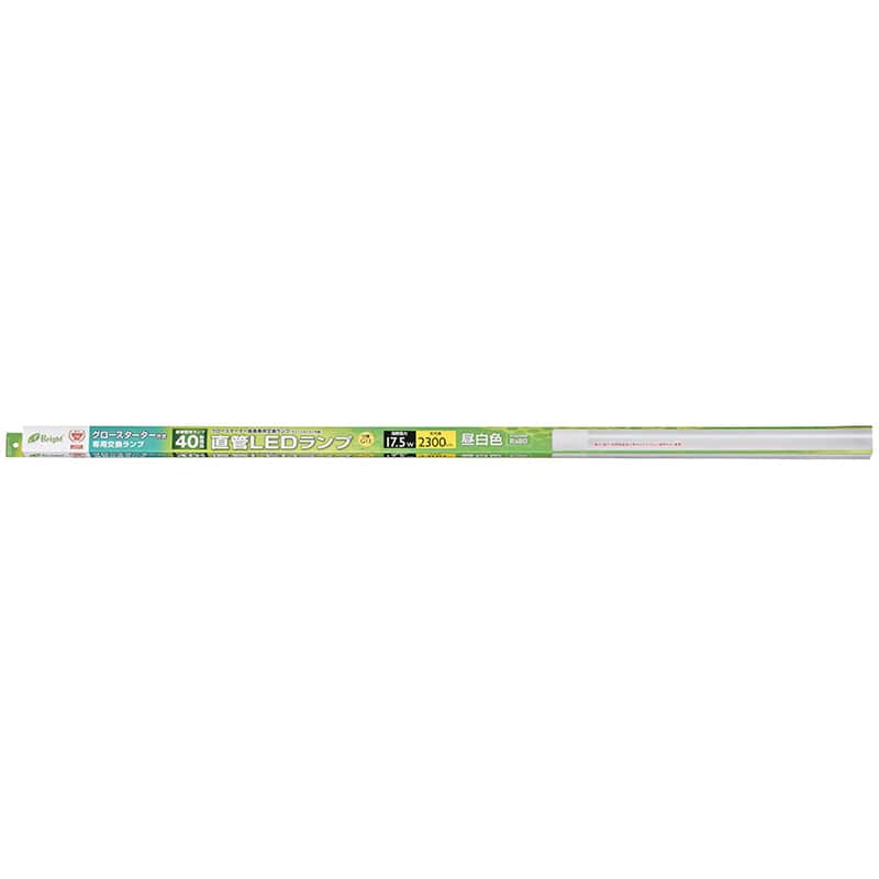 オーム電機 LDF40SS・N/17/23 06-0919 直管LEDランプ 40形相当 G13 昼白色 グロースタータ器具専用 片側給電仕様(ご注文単位1袋)【直送品】