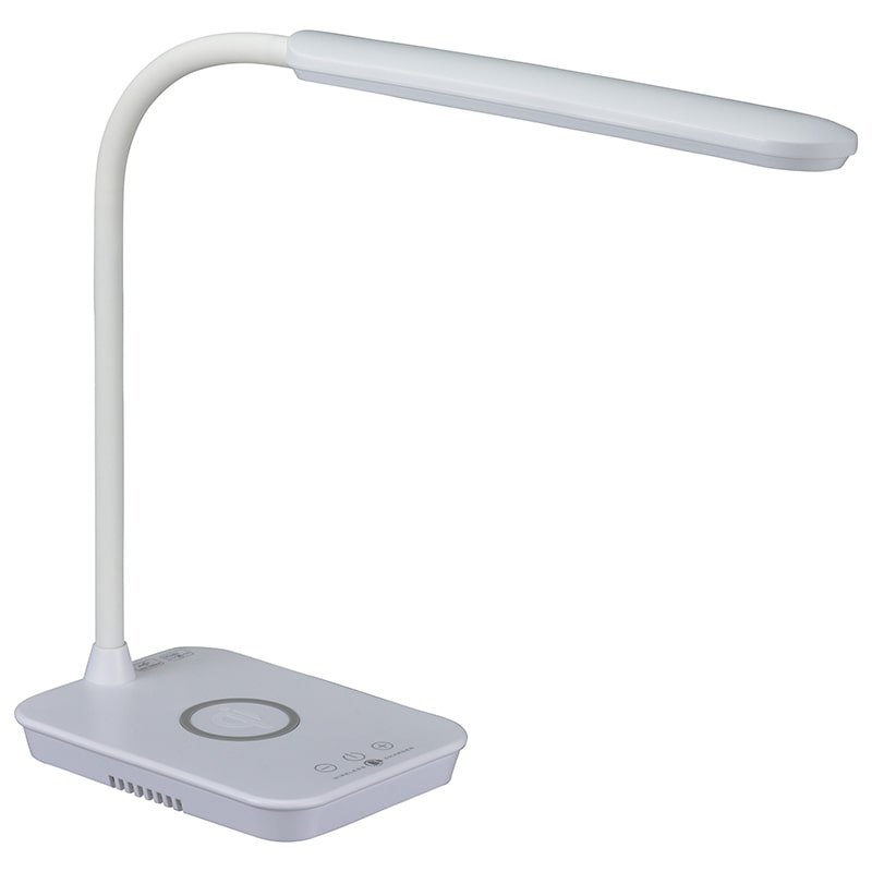 オーム電機 ODS-LDQ338K-W 06-1844 LEDデスクライト ワイヤレス充電機能付 ホワイト(ご注文単位1袋)【直送品】